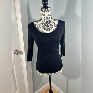 ⭐️2/$20 - VENUS Long sleeve black cotton top with sexy back detail